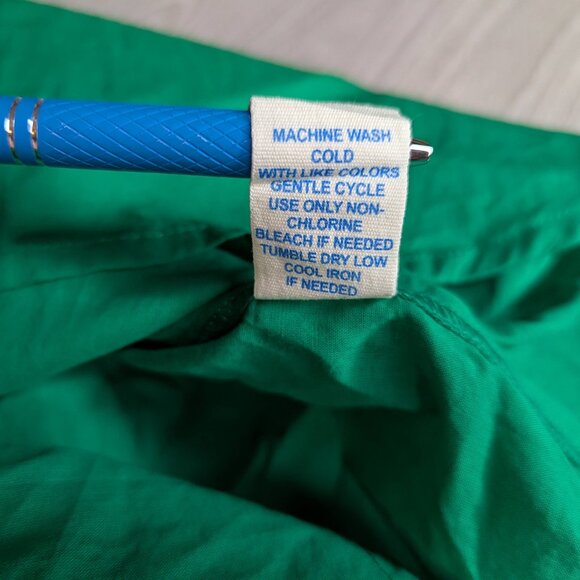 Sigrid Olsen Chic Green Collared Button Front Long Sleeve Shirt Size Medium - Picture 10 of 14